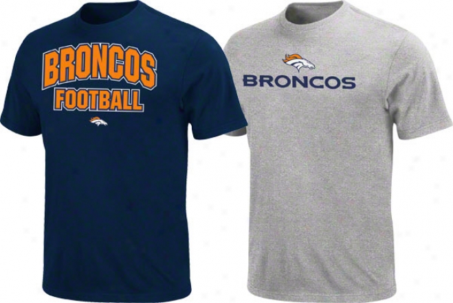 Denver Bronco Navy/steel 2 T-shirt Combo Pack