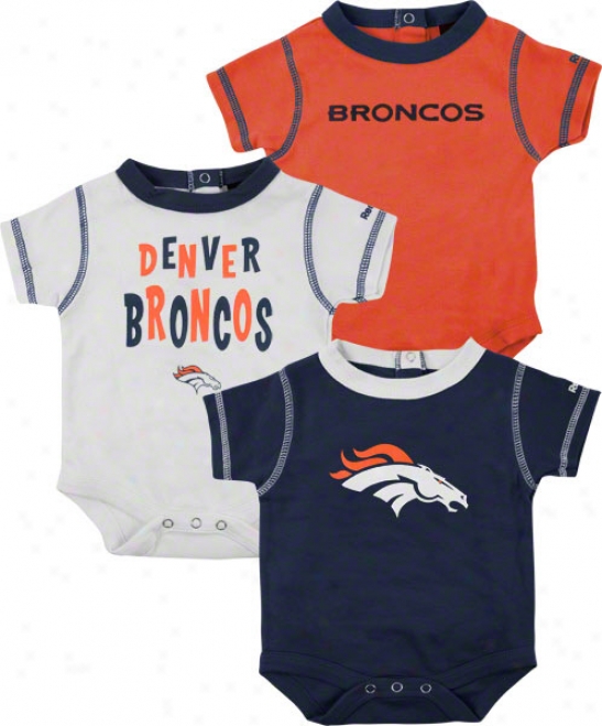 Denver Broncos Newborn 3-piece Creepef Set