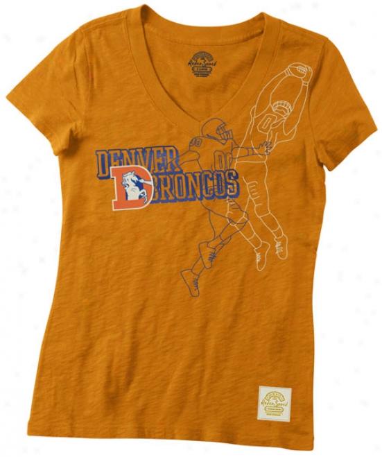 Denver Broncos Retro Sport Women's The Catch V-neck T-snirt