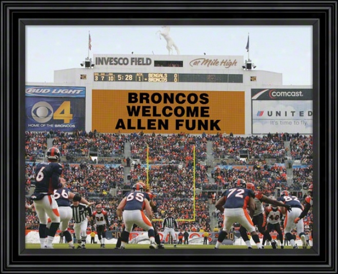 Denver Broncos Scoreboard Memories Customized 11x14 Black Framed Photograph