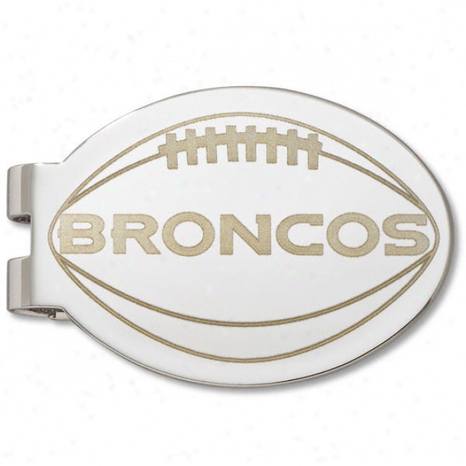 Denver Broncos Silver Plated Laser Engraved Wealth Clip