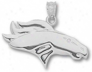 Denver Broncos Sterling Silver Bronco Logo 7/16'' Pendant