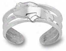 Denver Broncos Sterling Silver Bronco Logo Toe Ring