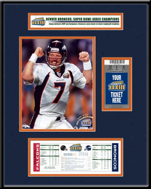 Denver Broncos Super Bowl Xxxiii Champions Ticket Frame Jr.