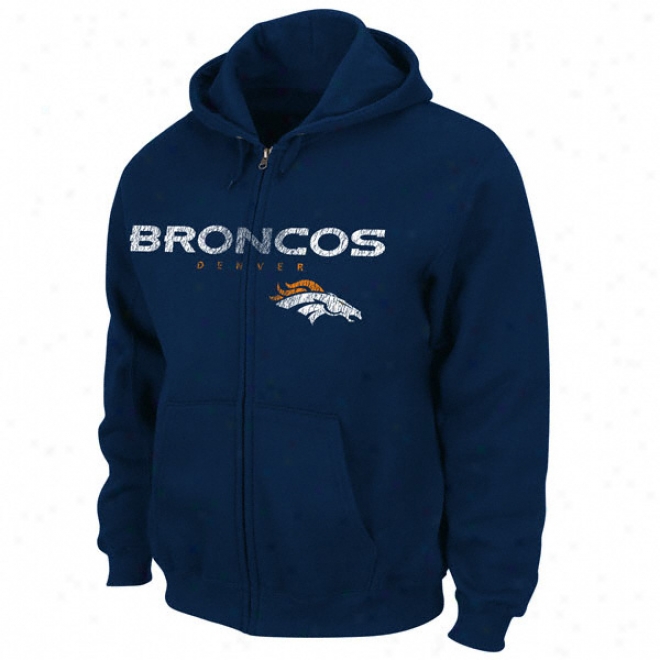 Denver Broncos Touchback Iii Full-zip Cucullate Sweatshirt