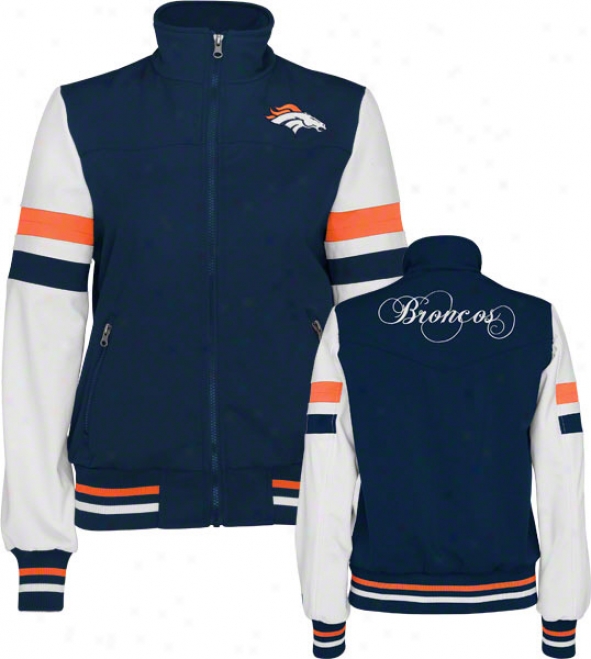 Denver Broncos Women's Full-zip Color-blocked Polyester Softshell Jacket