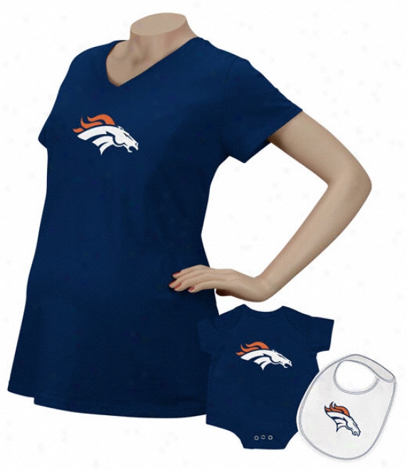 Denver Broncos Women's Logo Premier Too Maternity T-shirt/infant Set