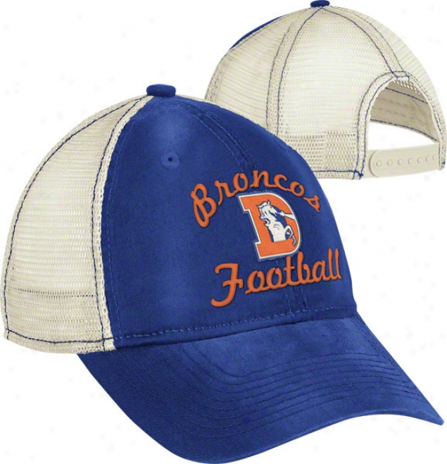 Denver Broncos Women's Throwback Hat: Vintage Classic Slouch Mesh Back Adjustable Hat