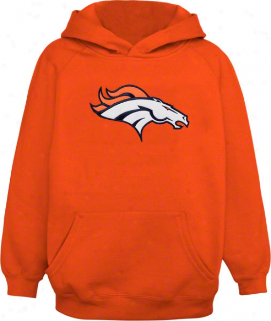 Denver Broncos Youth Orange Big Logo Hooded Sweatshirt