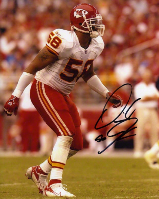 Derrick Johnson Autographed Photograph  Details: Kansas City Chiefs, 8x10