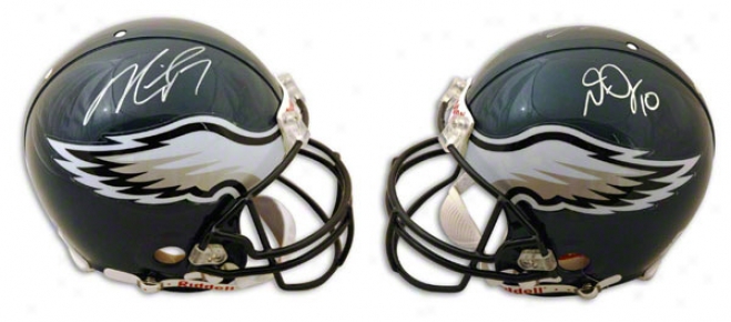 Desean Jackson & Michael Vick Philadelphia Eagles Dual Autographed Proline Helmet