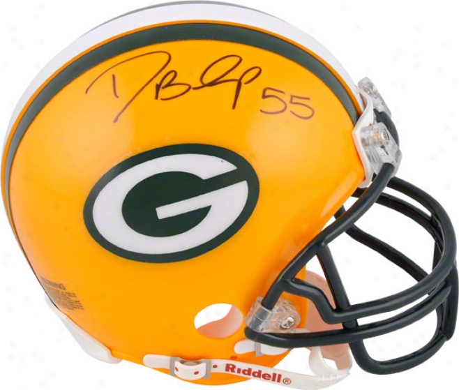 Desmond Bishop Autographed Mini Helmet  Details: Green Bay Packers