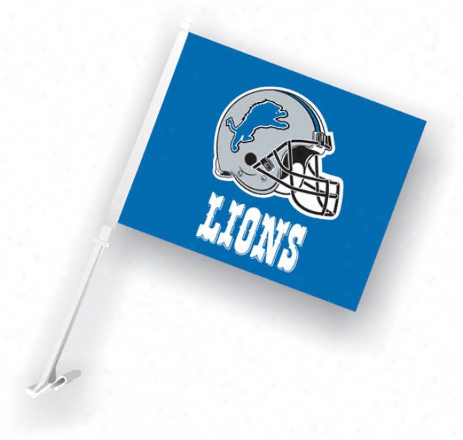 Detroit Lions 11x18 Double Sided Car Flag -S et Of 2