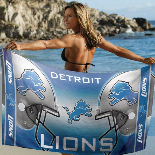Detroit Lions Beach Towel: 30x60 Fiber Reactive