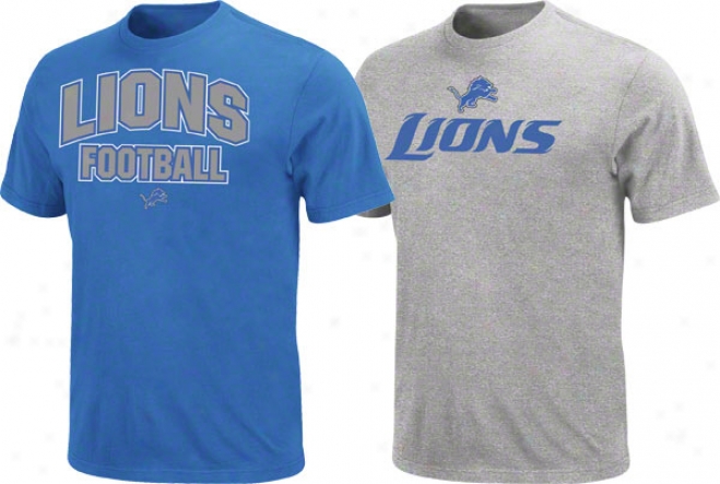 Detroit Lions Blye/steel 2 T-shirt Combo Pack