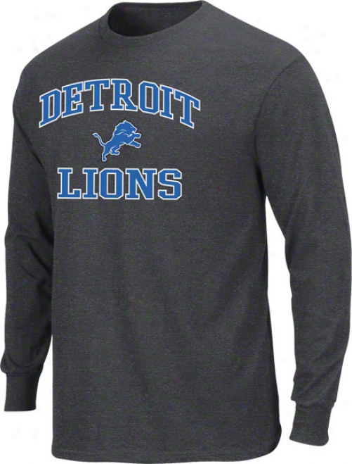 Detroit Lions Charcoal Heart And Soul Ii Lonng Sleeve T-shirt