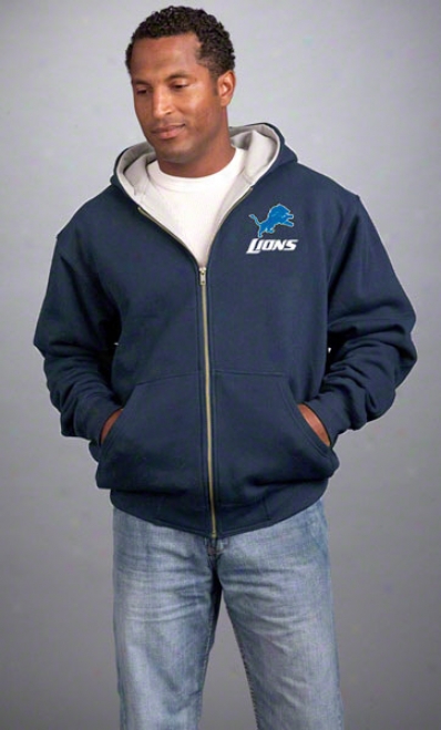 Detroit Lions Jacket: Black Reebok Hooded Craftsman Jacket