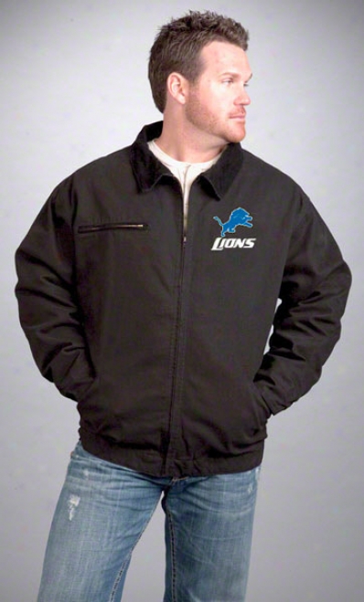 Detroit Lions Jacket: Navy Reebok Tradesman Jacket