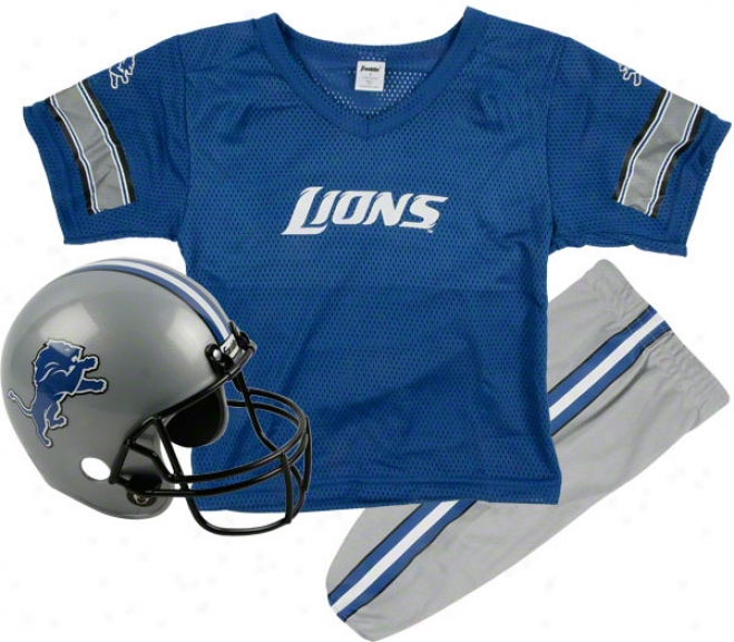 Detroit Lions Kids/youth Football Helet Uniform Set