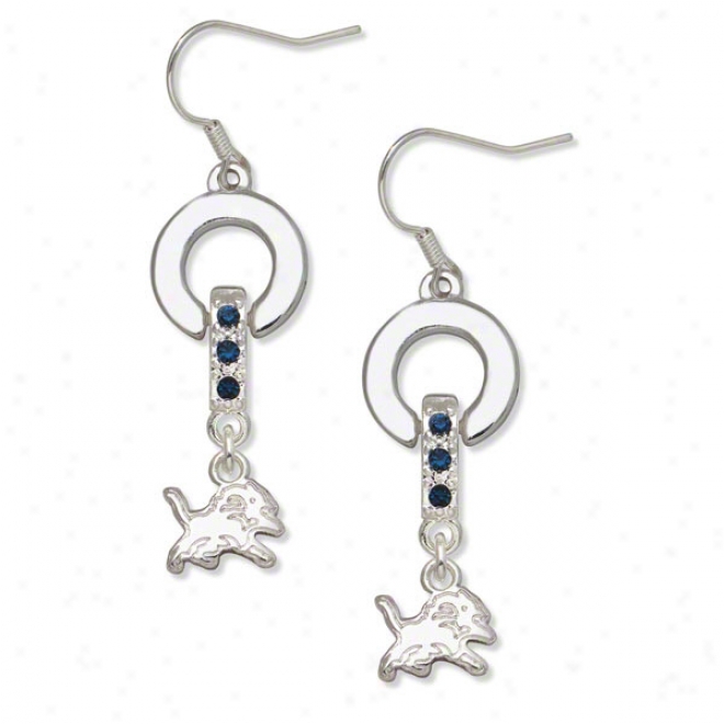 Detroit Lion sMvp Crystal Earrings