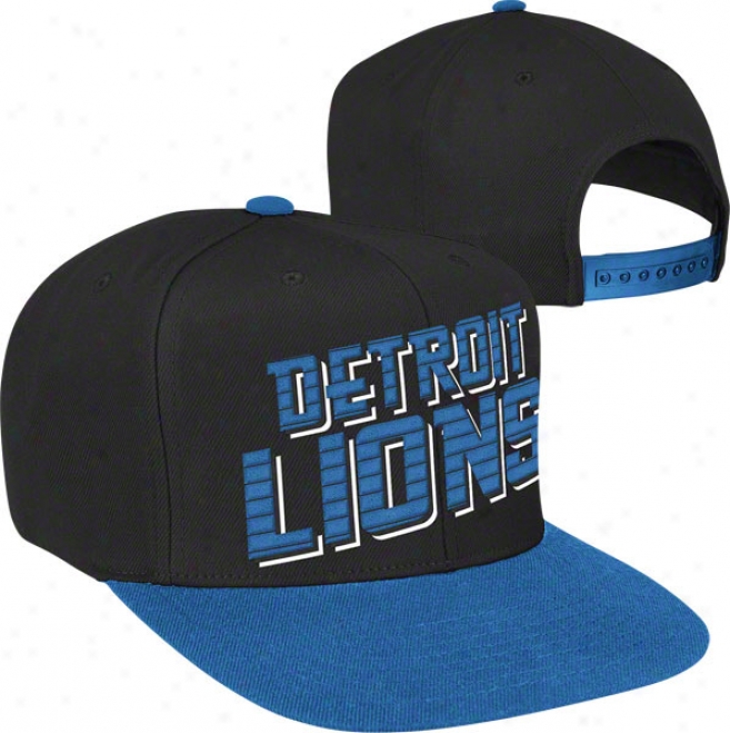 Detroit Lions Navy Reebok Warm Up Snapback Hat