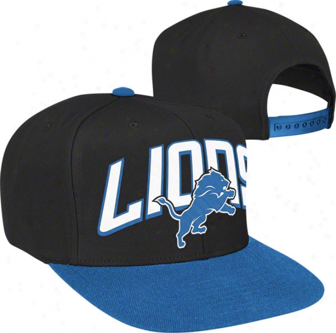 Detroit Lions Two Tone Reebok High Crown Big Logo Snapback Hat