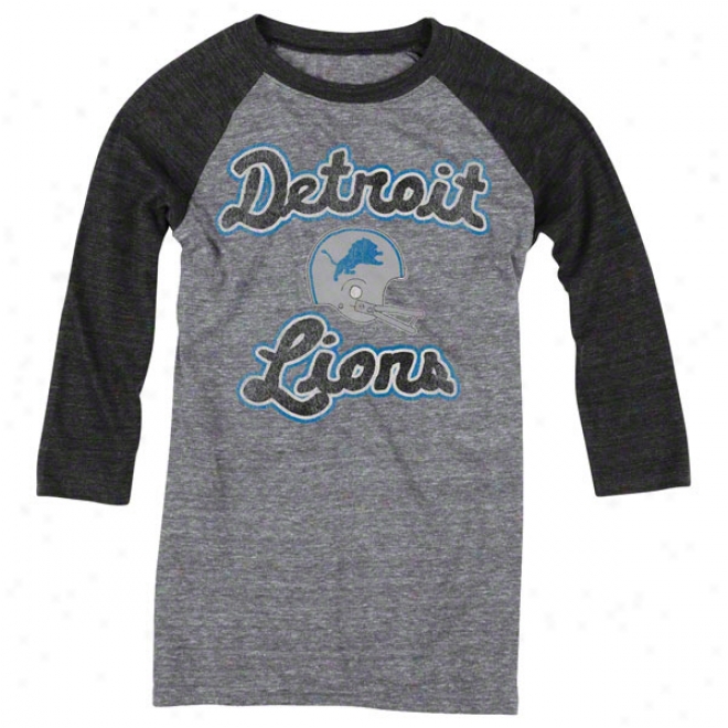 Detroit Lions Women's Take Back Tri-blend 3/4 Sleeve Raglan T-shirt