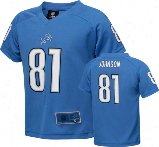Detroit Lions Youth Blue Reebok Calvin Johnson T-shirt
