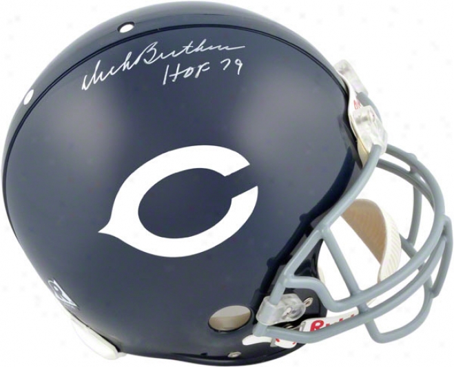 Dick Butkus Autographed Helmwt  Details: Chicago Bears, Riddell Throwback Helmet, Hlf'79 Inscription