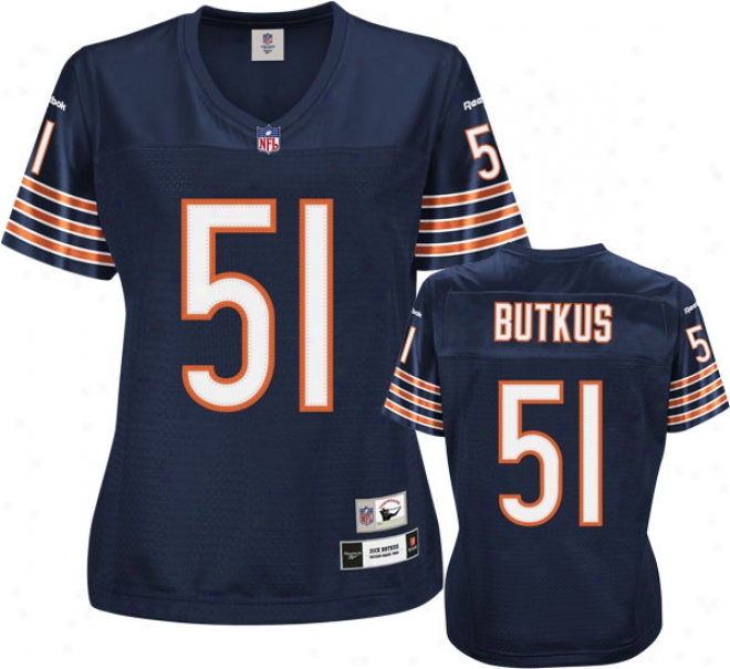 Dick Butkus Chicago Bears Navy Nfl Women's Premier Throwback Jersey