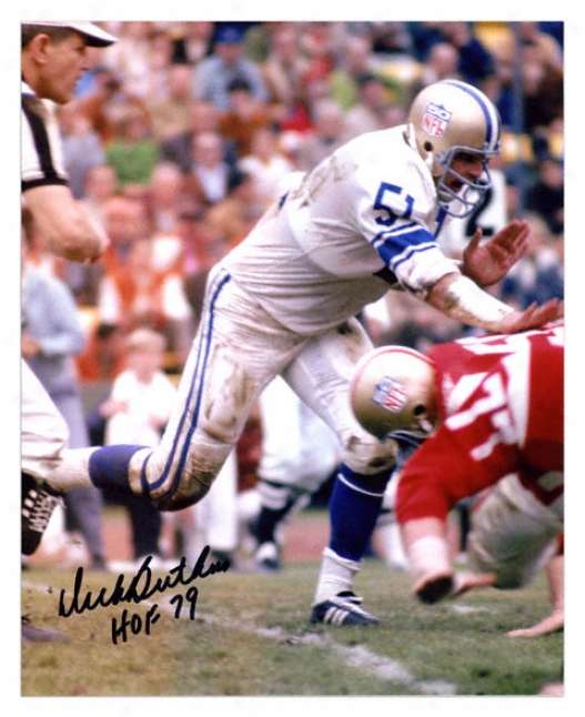 Dick Butkus Chicago Bears -pro Bowl- Autographed 8x10 Photograph With Hof 79 Inscription