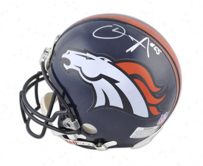 D.j. Williams Autographed Pro-line Helmmet  Details: Denver Broncos, Authentid Riddell Helmet