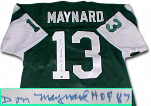 Don Maynard New York Jetss Autographed Throwback Green Jersey