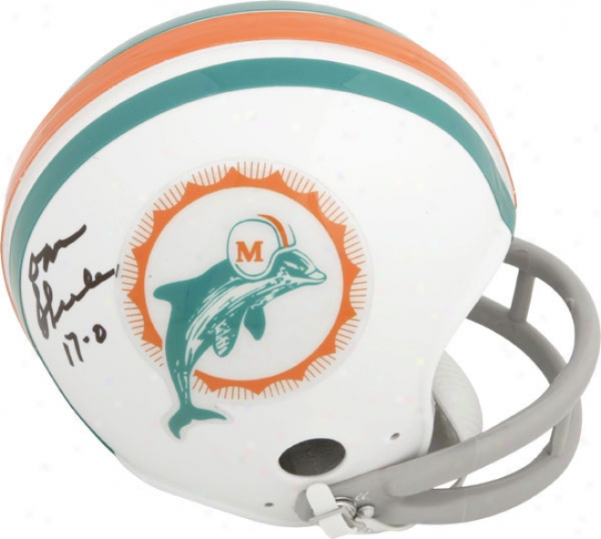 Don Shula Miami Dolphins Autographed Dolpuins Riddell Mini Helmet