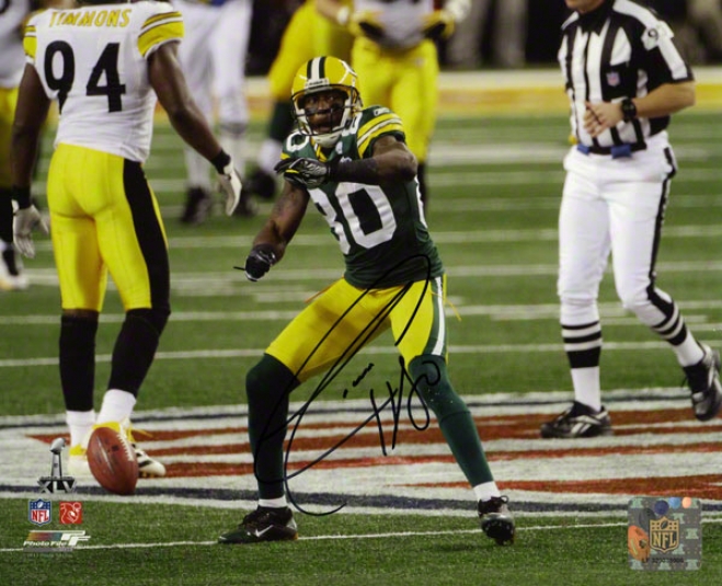 Donald Driver Autographwd Photograph  Details: Green Bay Packers, 8x10, Super Bowl Xlv