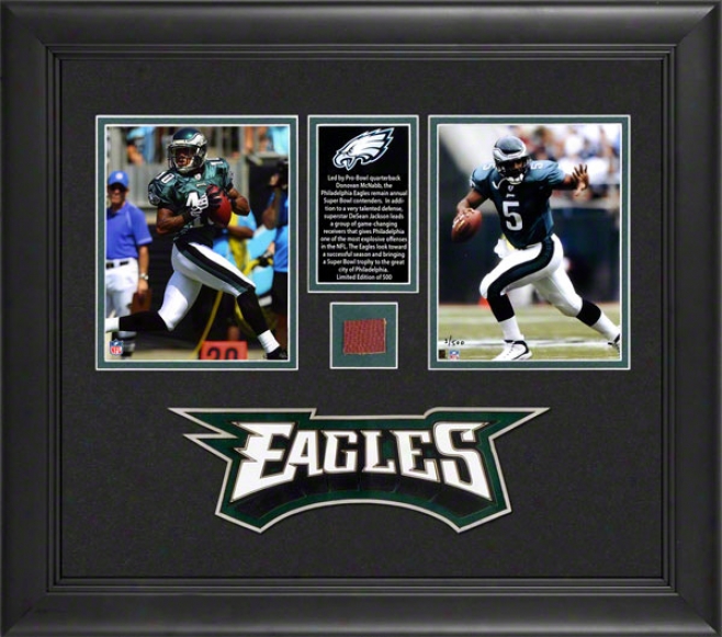 Donovan Mcnabb And Brian Westbrook Philadelphia Eagles Framed Photographs With Game Used Football