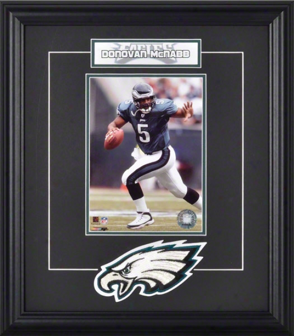 Donovan Mcnabb Framed 6x8 Photograph With Team Logo & Plate