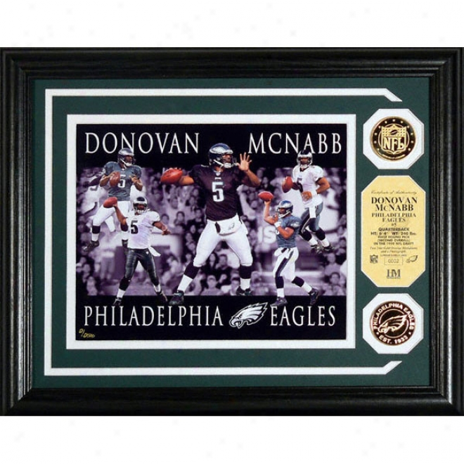 Donovan Mcnabb Philadelphia Eagles Dominance Photo Mint With Teo 24jt Gold Coins