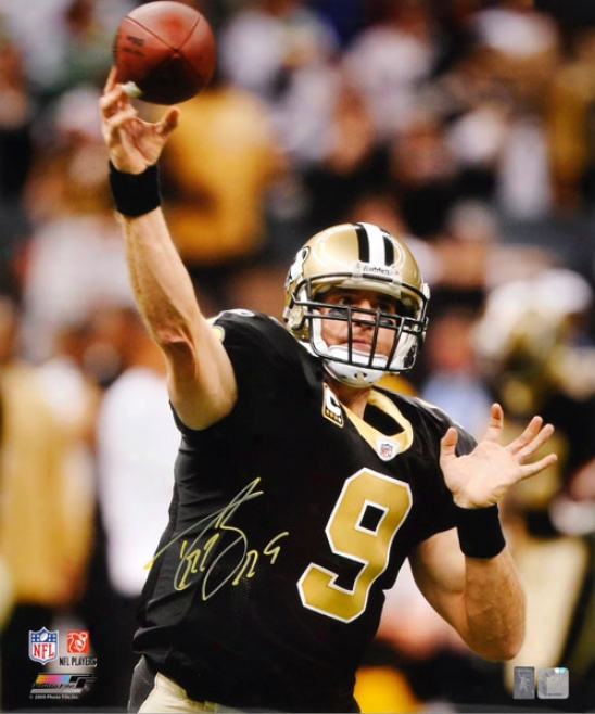 Drew Brees Autographed Photograph  Details: New Orleans Saints, 20x24