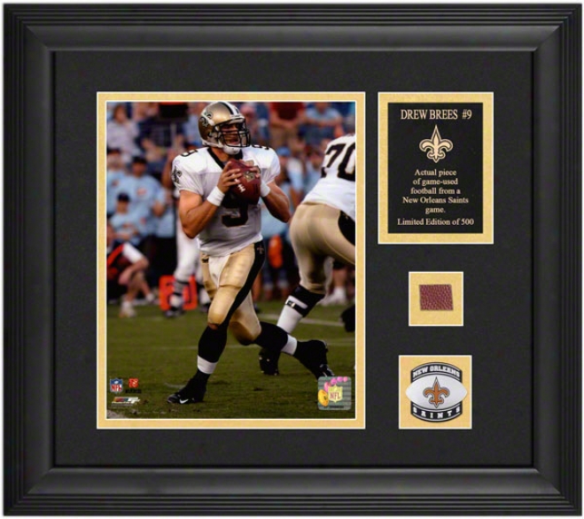 Drew Brese New Orleans Saints Framed 8x10 With Team Medallion And Nameplate