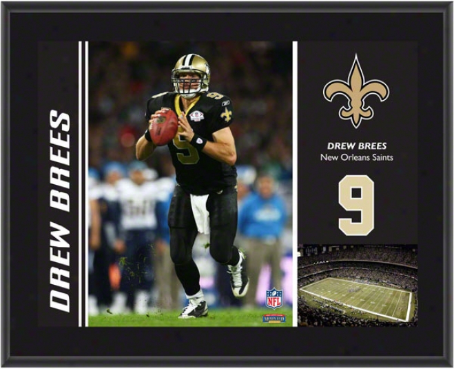 Drew Brees Plque  Details: New Orleans Saints, Sublimated, 10x13, Nfl Plaque