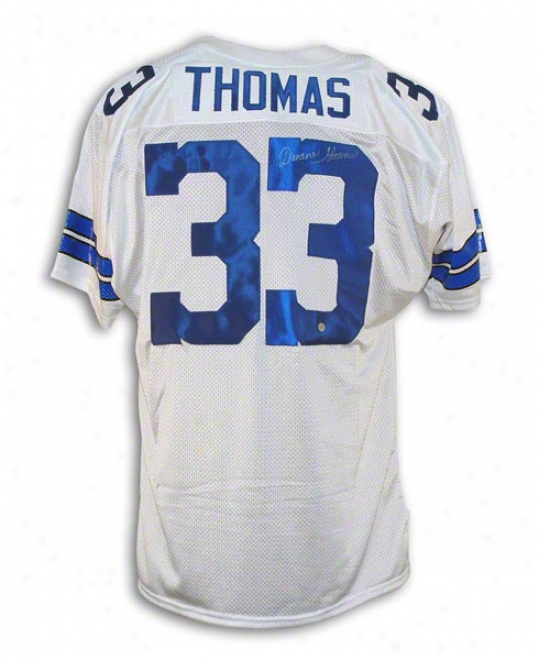 Duane Thomas Autographed Dallas Cowboys White Throwback Jersey