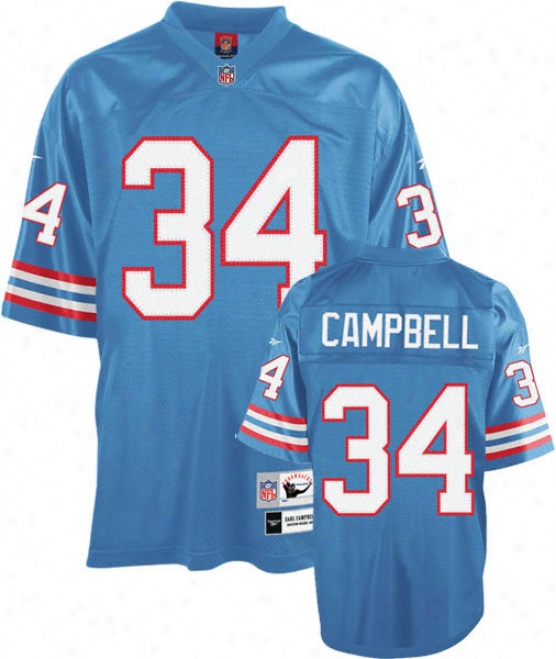 Earl Campbell Houston Oilers Light Blue Nfl Prrmier 1980 Throwback Jersey