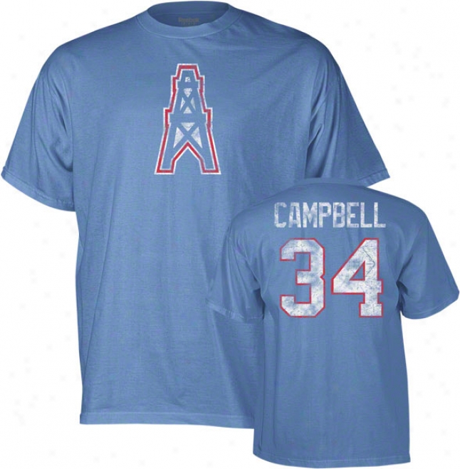 Earl Campbell Houston Oilers Light Blue Vintage Name & Number Tee