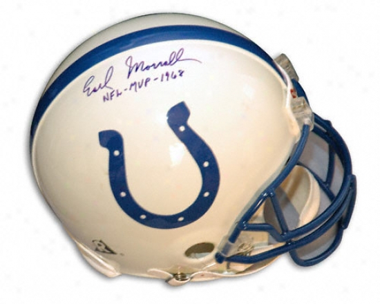 Earl Morrall Indianapolis Colts Autographed Pro Helmet With 1968 Nfl Mvp Inscription