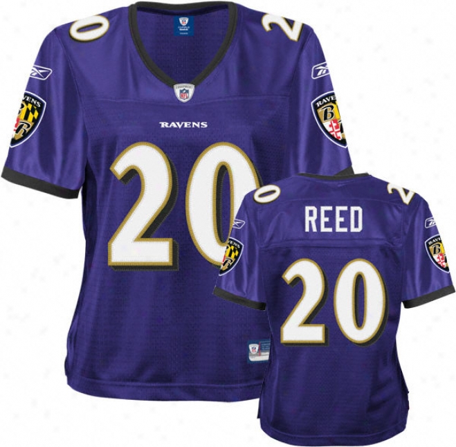 Ed Reed Purple Rwebok Premier Baltimore Ravens Women's Jersey