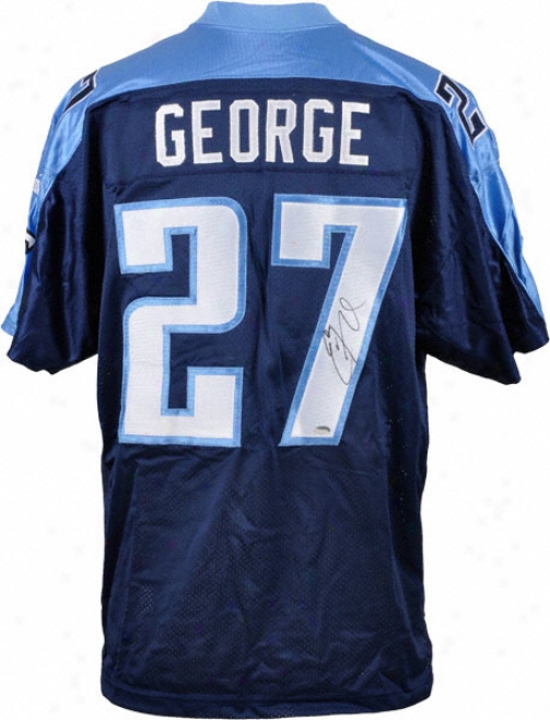 Eddie George Autographed Jersey  Details: Tennessee Titans