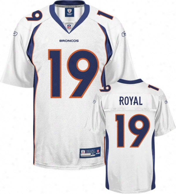 Eddie Royal Jersey: Reebok White Replica #19 Denver Broncos Jersey