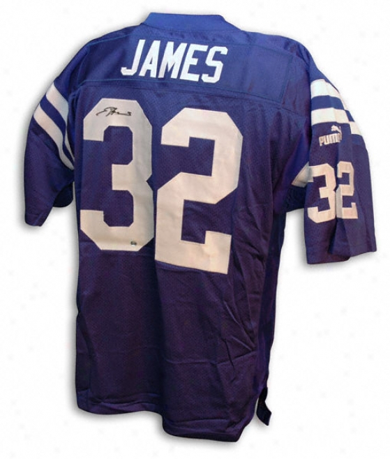 Edgerrin James Autographed Puma Blue Jersey