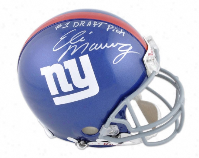 Eli Manning Autographed Pro-line Helmet  Details: New York Giants, Genuine Riddell Helmet, #1 Draft Pick Inscription